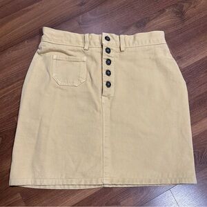 GUESS Vintage high waisted guess butter yellow denim jean skirt